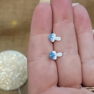 TINY MUSHROOM POTTERY STUD EARRINGS